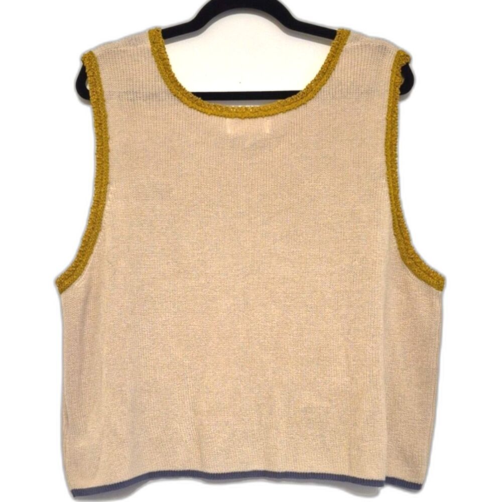 Natural Life Equestrian Horse Embroidered Sweater Vest XL Cotton Linen Western - Picture 2 of 12